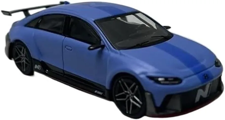1 64 for Hyundai N Vision 74 Diecast Alloy Car Model Miniature Static Collection Displays Ornaments Motor Vehicles Toys(Blue)