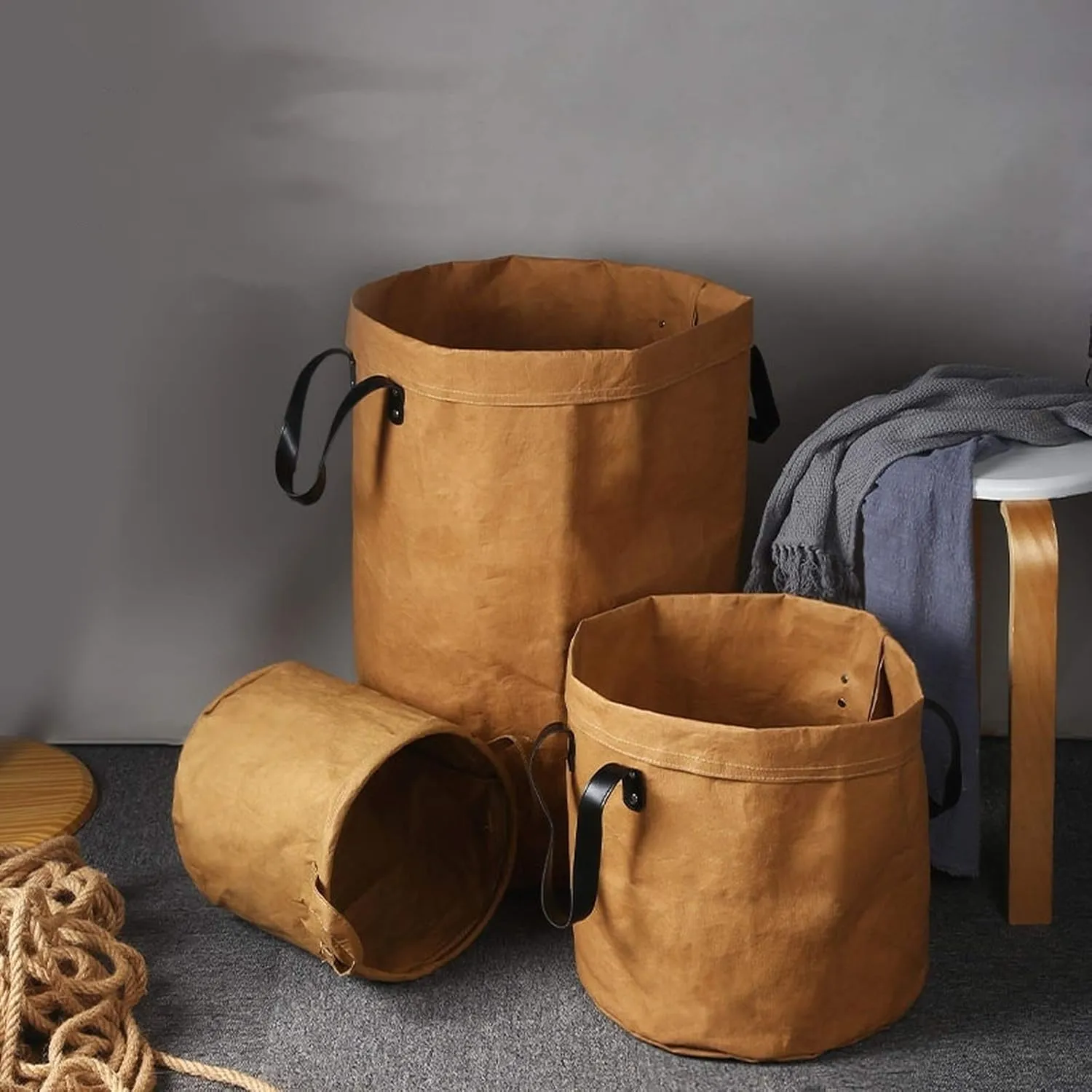 1 piece of kraft paper laundry basket toy storage box kraft paper handbag dirty clothes storage box