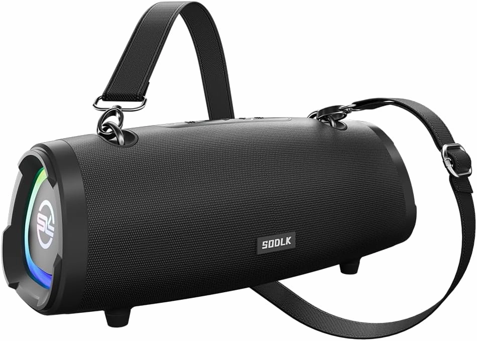 100W Peak Portable Wireless Bluetooth Speakers with Built-in Subwoofer, Booming Bass, IPX6 Waterproof, TWS Pairing, AUX, TF Card and USB Input, RGB Party Lights (Can Sync to Music)