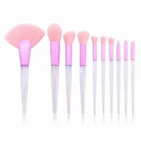 10 scrub makeup brushes set, full set of powder eye shadow beauty tools(10pcs,D)