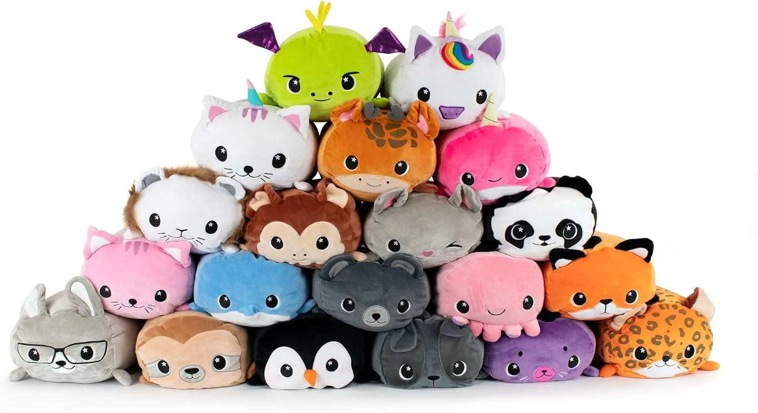 12” – Large Softest Plush Premium Squishy Pillow Series 1 – Lots of Different Award Winning Animals and Unique Stories – Snuggle and Stack – Endless Fun Buttons