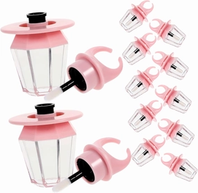 12pcs Lip Gloss Tube Women’s Rings Containers Clear Cosmetic Container Lip Gloss Empty Tubes Lip Wand Applicator Lip Tint Lip Oil Bottles Lipstick Stand Pink Plastic Printable