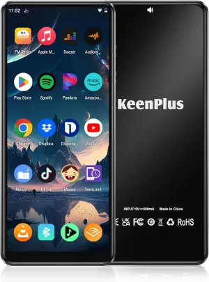 144GB MP3/MP4 Player with Bluetooth and WiFi 3.5mm Android Metal Body Excellent Hand Feel Jack Headphone 4" FHD Touchscreen Spotify Amazon Music Audio Player Speaker/Voice Recorder FM Radio