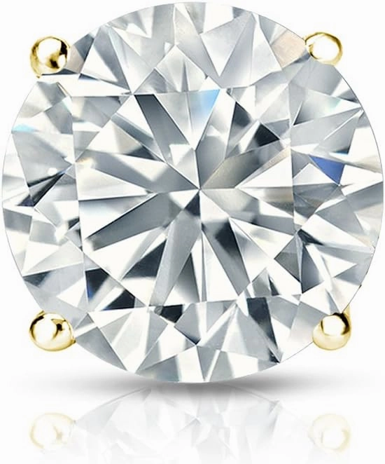 14k Yellow Gold 4-Prong Basket Round Diamond SINGLE STUD Earring (0.60 cttw, H-I, I1-I2)