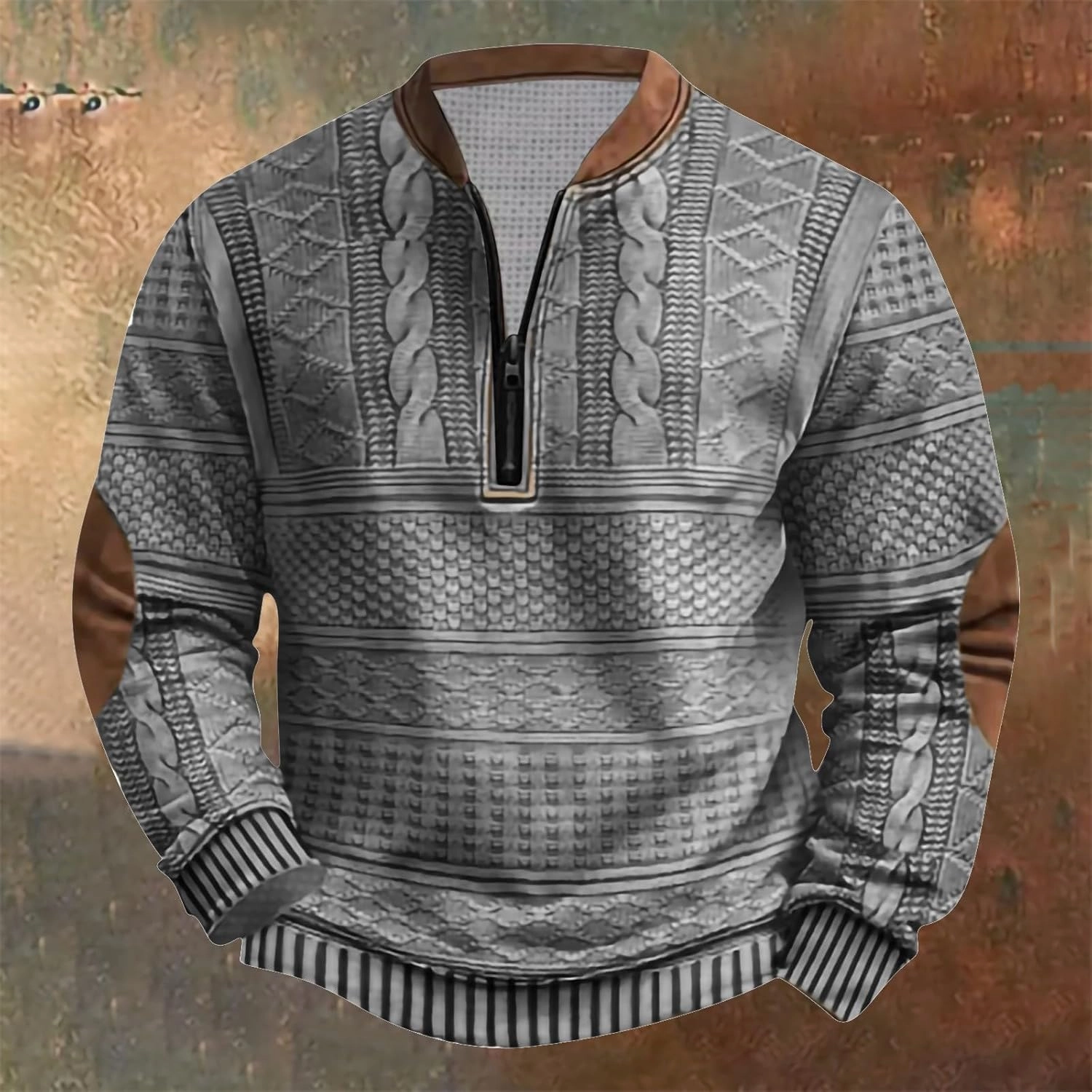 1/4 Zip Pullover Mens Lightweight Long Sleeve Quarter Zip Pull Over Jackets Western Mock Neck Pull Over Jackets