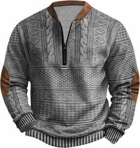 1/4 Zip Pullover Mens Lightweight Long Sleeve Quarter Zip Pull Over Jackets Western Mock Neck Pull Over Jackets