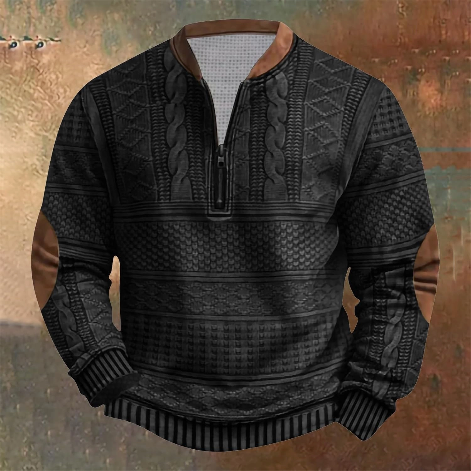 1/4 Zip Pullover Mens Lightweight Long Sleeve Quarter Zip Pull Over Jackets Western Mock Neck Pull Over Jackets