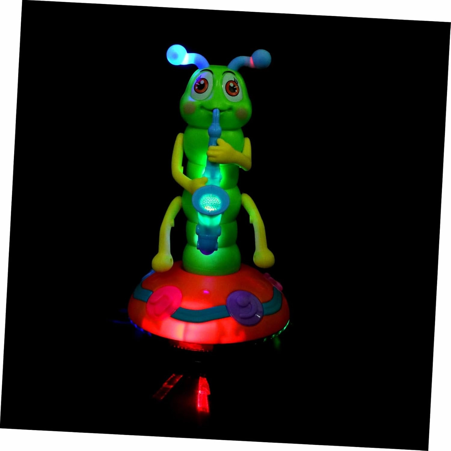 1Pc Funny Music Caterpillar Electronic Lighting Play with Wheels Battery Powered Cartoon for S Playtime Engaging Music and Effects