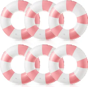 2 Pcs Jumbo Inflatable Pool Float 47.24 Inch Floaties Tubes Classic Striped Pool Rings for Adult Inflatable Inner Tube for Swimming Beach