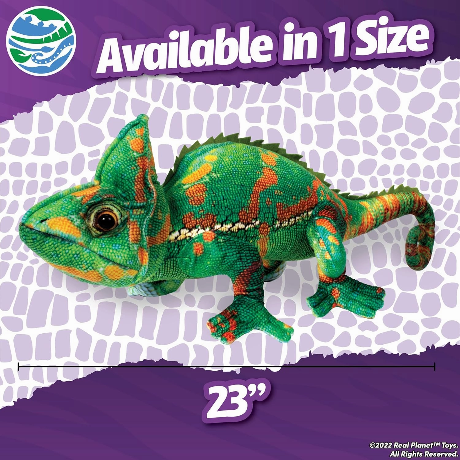 23" African Chameleon Stuffed Animal - Green Chameleon Realistic Toy, Wild Animals Plush Super Soft (Green 23")