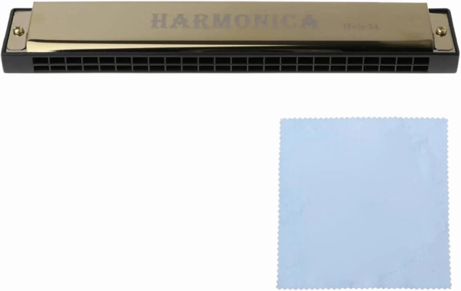24 Hole C Tune Professional Harmonica Instrument Metal (Gold)
