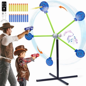 2-Player Shooting Game Toy,Foam Dart Toy Gun with Auto Reset Rotating Shooting Target,Ideal Gift for Kids Ages 4, 5, 6, 7, 8,9,10 