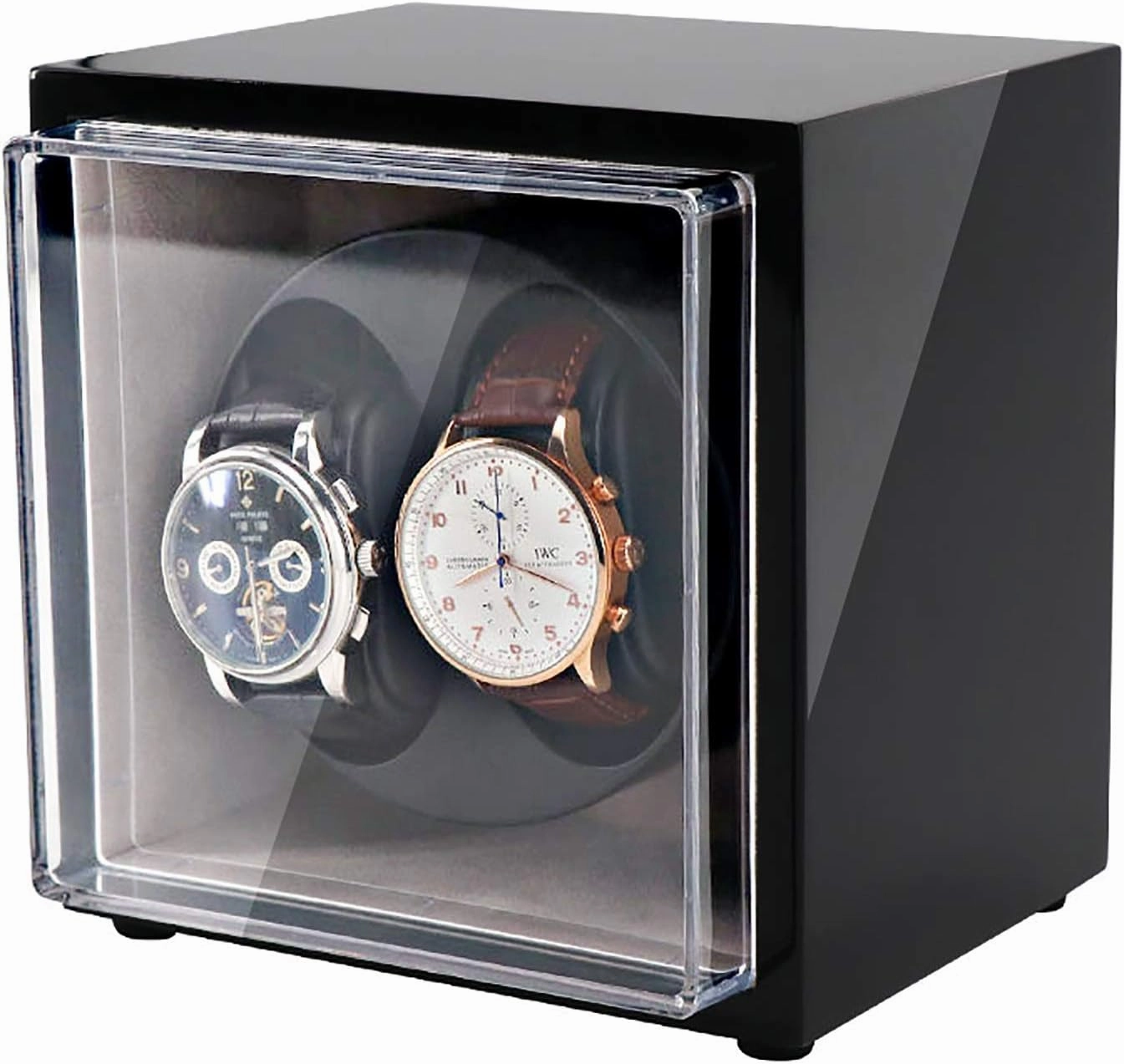 2-Position Automatic Mechanical Watch Winding Box Dual-Power Watch Shaker Quiet Rotating Watch Device Watch Storage Case Home Watch Winder Quiet and Well Operated