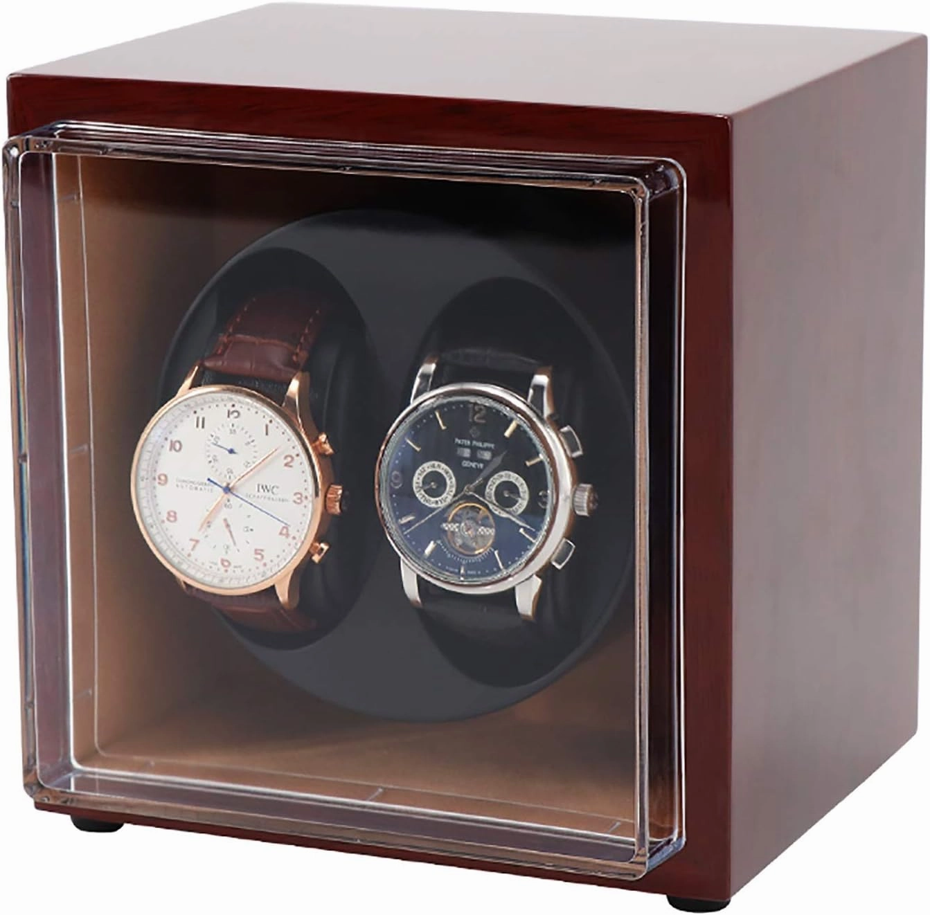 2-Position Automatic Mechanical Watch Winding Box Dual-Power Watch Shaker Quiet Rotating Watch Device Watch Storage Case Home Watch Winder Quiet and Well Operated