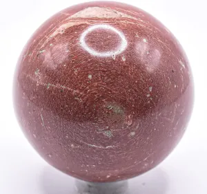 2" 180g Brecciated Red Jasper w/Inclusions Sphere Polished Natural Gemstone Crystal Mineral Collectible Ball - India   Stand