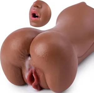 3 in 1 Pocket Pussy Ass Male Masturbator Oral Sex Toy, Male Penis Stroker with Realistic Textured Mouth Vagina & Round Tight Ass & Anal, Pocket Pussies Blowjob Adult Sex Toys for Men Masturbation