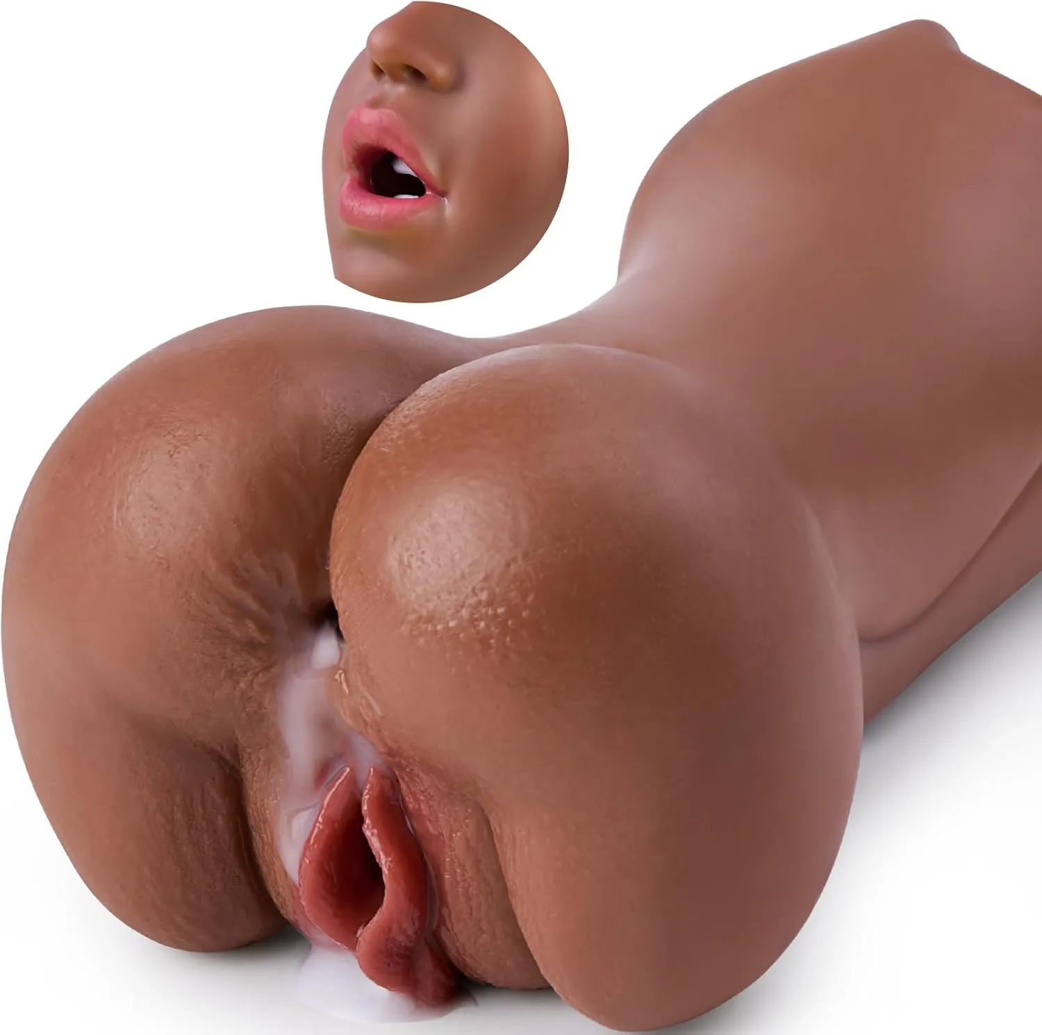 3 in 1 Pocket Pussy Ass Male Masturbator Oral Sex Toy, Male Penis Stroker with Realistic Textured Mouth Vagina & Round Tight Ass & Anal, Pocket Pussies Blowjob Adult Sex Toys for Men Masturbation