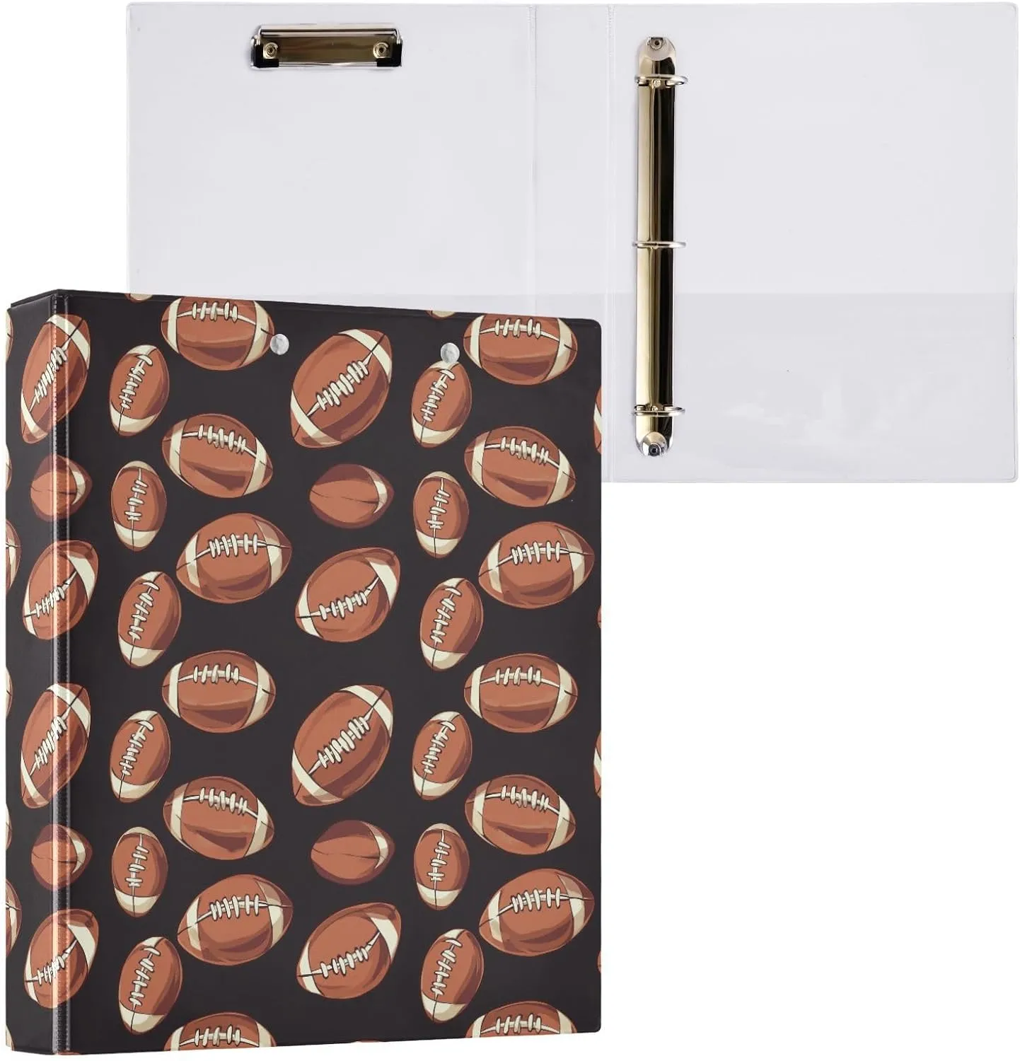 3 Ring Binder American Art Image Binder 1.5 inch with Clipboard PVC Pockets Fit 8.5 x 11 Inch Paper for School Office Supplies 1 Pack