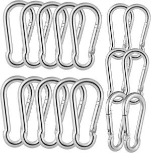 30pcs Carabiner Big Carabiner Clips Metal Silver Big Carabiner Clip
