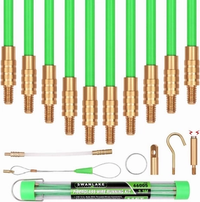 3.3m Fiberglass Electricians Push Pull Rods 4mm - Non-Conductive Cable Installation Tools