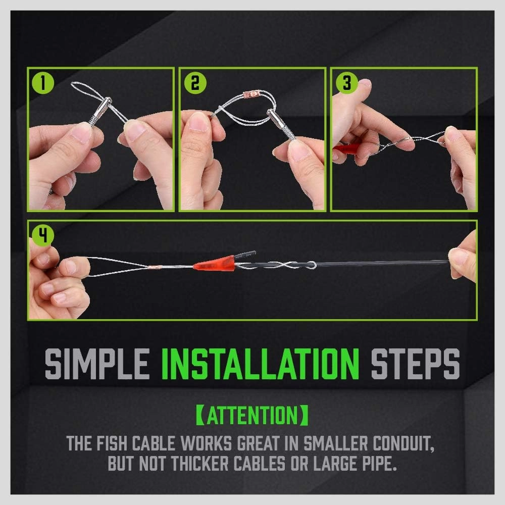 3.3m Fiberglass Electricians Push Pull Rods 4mm - Non-Conductive Cable Installation Tools