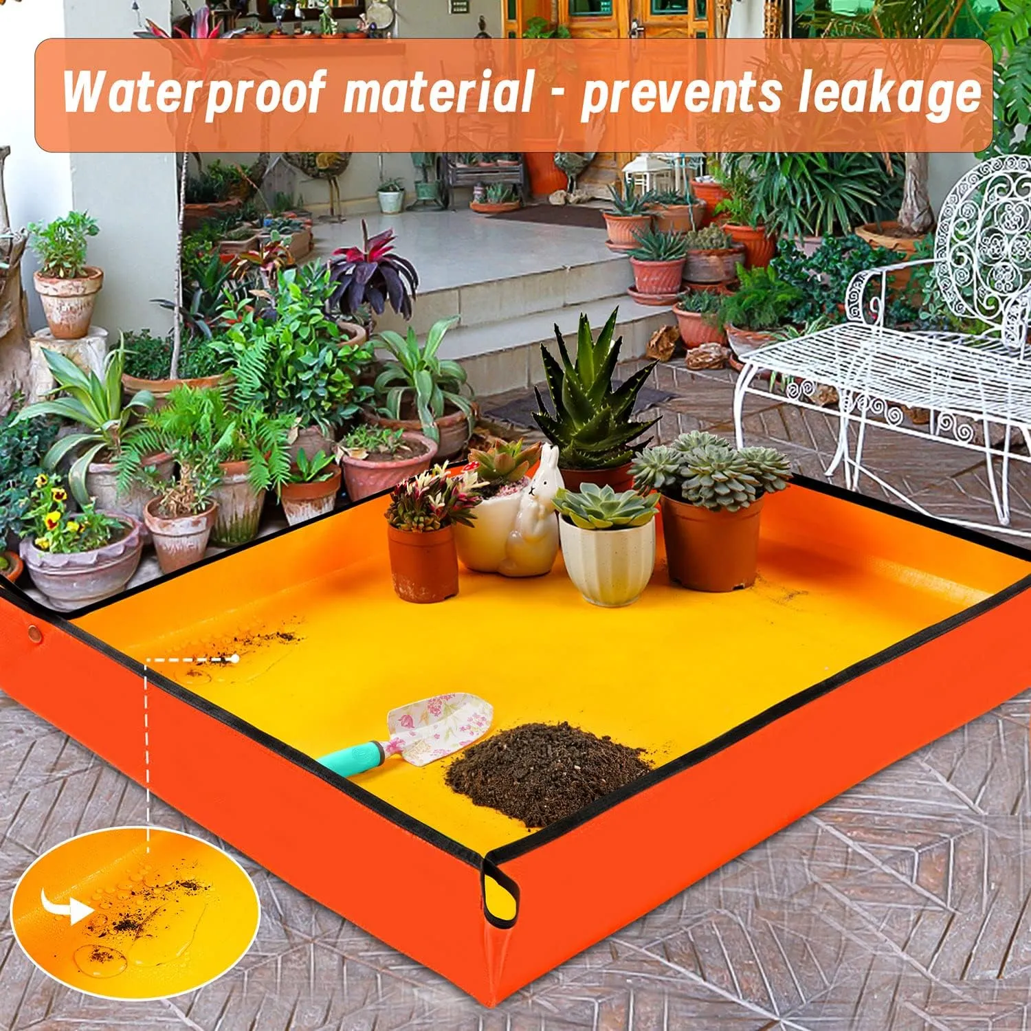 3PCS 39.5" x 31.5" Large Repotting Mat for Indoor Plant Care Control Dirt Portable Potting Tray Gardening Gifts for Women Men