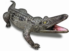 40" Inflatable Alligator Toys Realistic Blow up Alligator Deco Animal Reptile Party Decoration Props and Gator Pool Floats Toys, Jungle Party Decorations