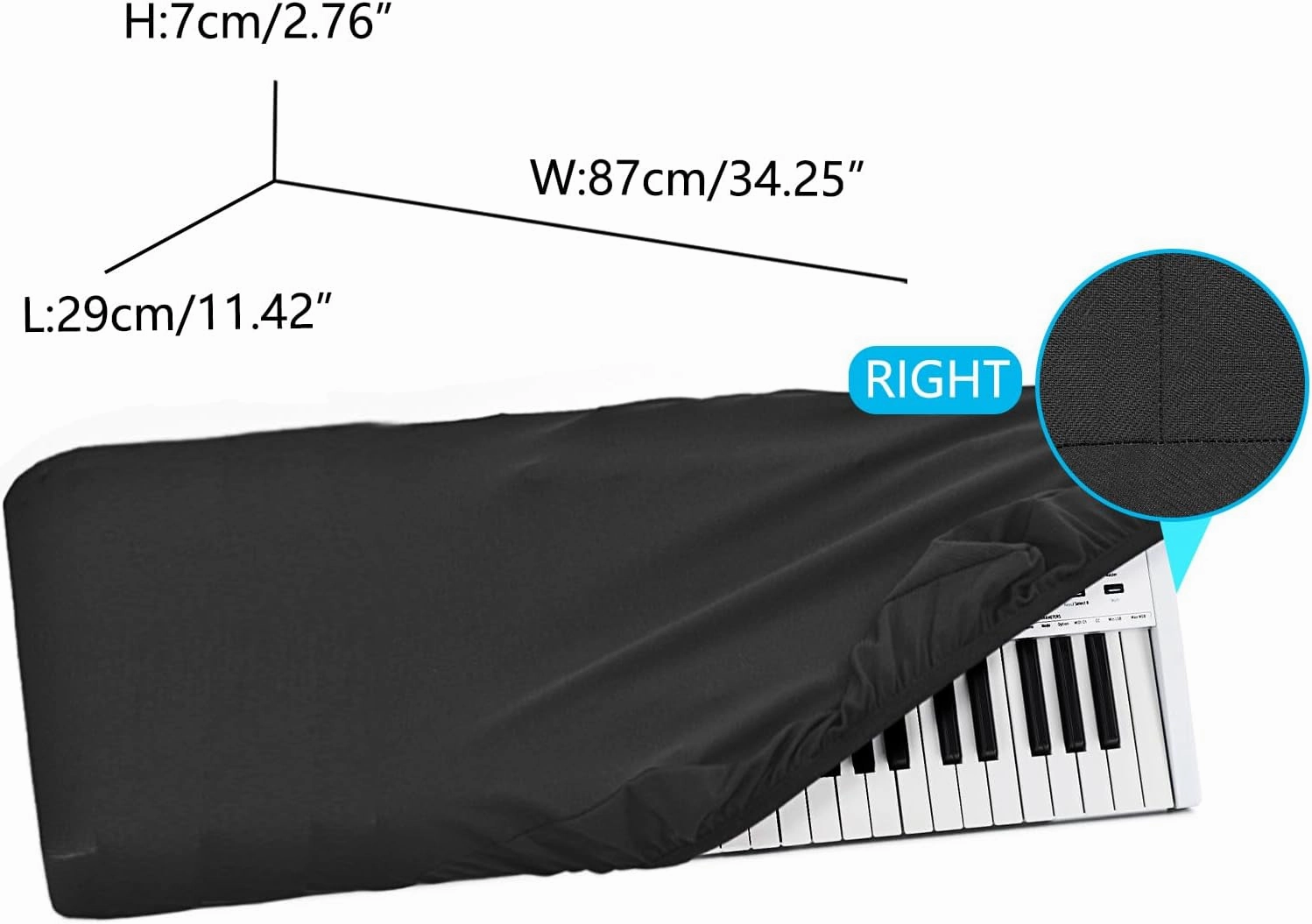61 Keys MIDI Controller Keyboard and Piano Keyboard Dust Cover, Compatible with Arturia KeyLab 61 Mkll, Roland 61K,61KL,Deluxe Chinlon Dustproof & Anti-scratch, Silky Feel & Tailored Design