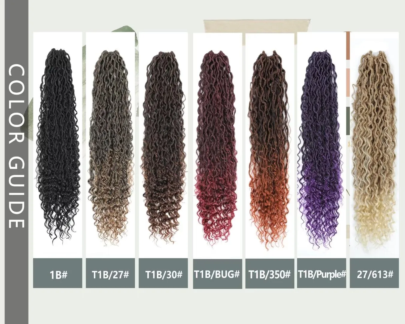 8 Packs Purple Goddess Locs Crochet Hair 18 inch Prelooped River Locs Crochet Hair Boho Faux Locs Crochet with Curly Ends Boho Style Synthetic Hair Extensions(18" 8Packs T1B/purple#)