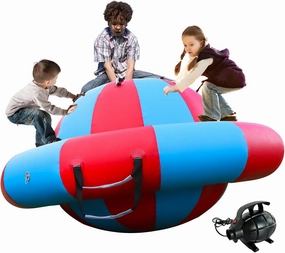 8.2FT Inflatable Dome Rocker Bouncer with 8 Handles – Giant Roll and Play Seesaw Rocker Max Weight 661Lbs, Blow Up Outdoor Toy with Electric Pump, Holds Up to 4 People