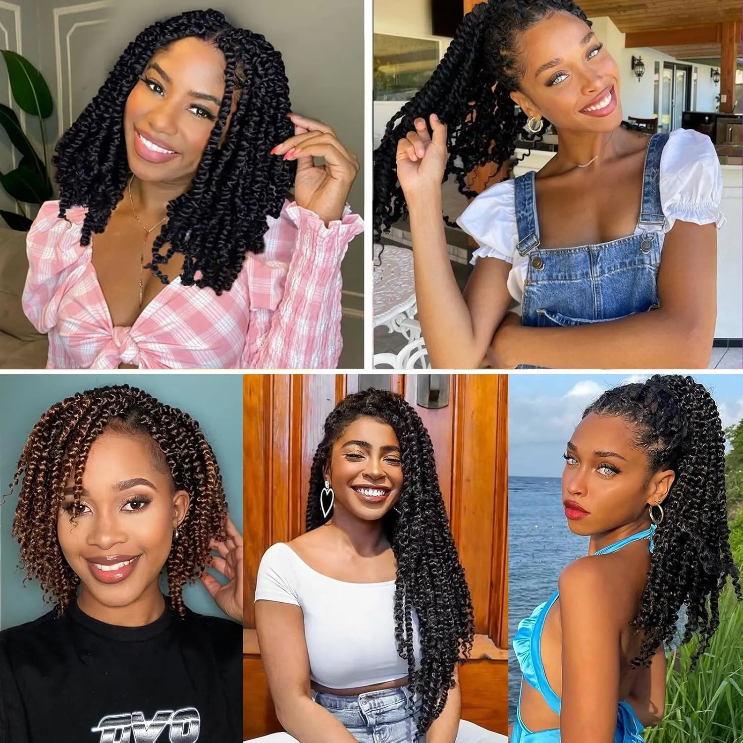 9 Packs Pre-twisted Passion Twist Hair 10 Inch Passion Twist Crochet Hair Ombre Brown Pre Looped Bohemian Short Passion Twist Crochet Braids Hair for Women Girls and Kids (10Inch,T1B/30)