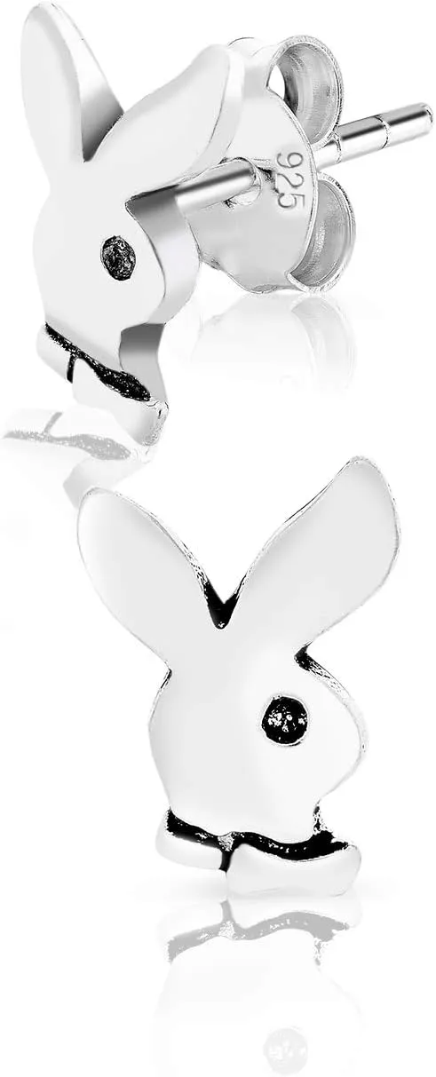 925 Sterling Silver, 24K Yellow or 18K Rose Gold Plated TINY/VERY SMALL Fashion Studs Earrings - Animal - Cat Face/Sitting Cat, Owl, Puppy Dog Bone or Playboy Bunny Rabbit