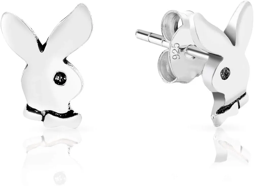 925 Sterling Silver, 24K Yellow or 18K Rose Gold Plated TINY/VERY SMALL Fashion Studs Earrings - Animal - Cat Face/Sitting Cat, Owl, Puppy Dog Bone or Playboy Bunny Rabbit