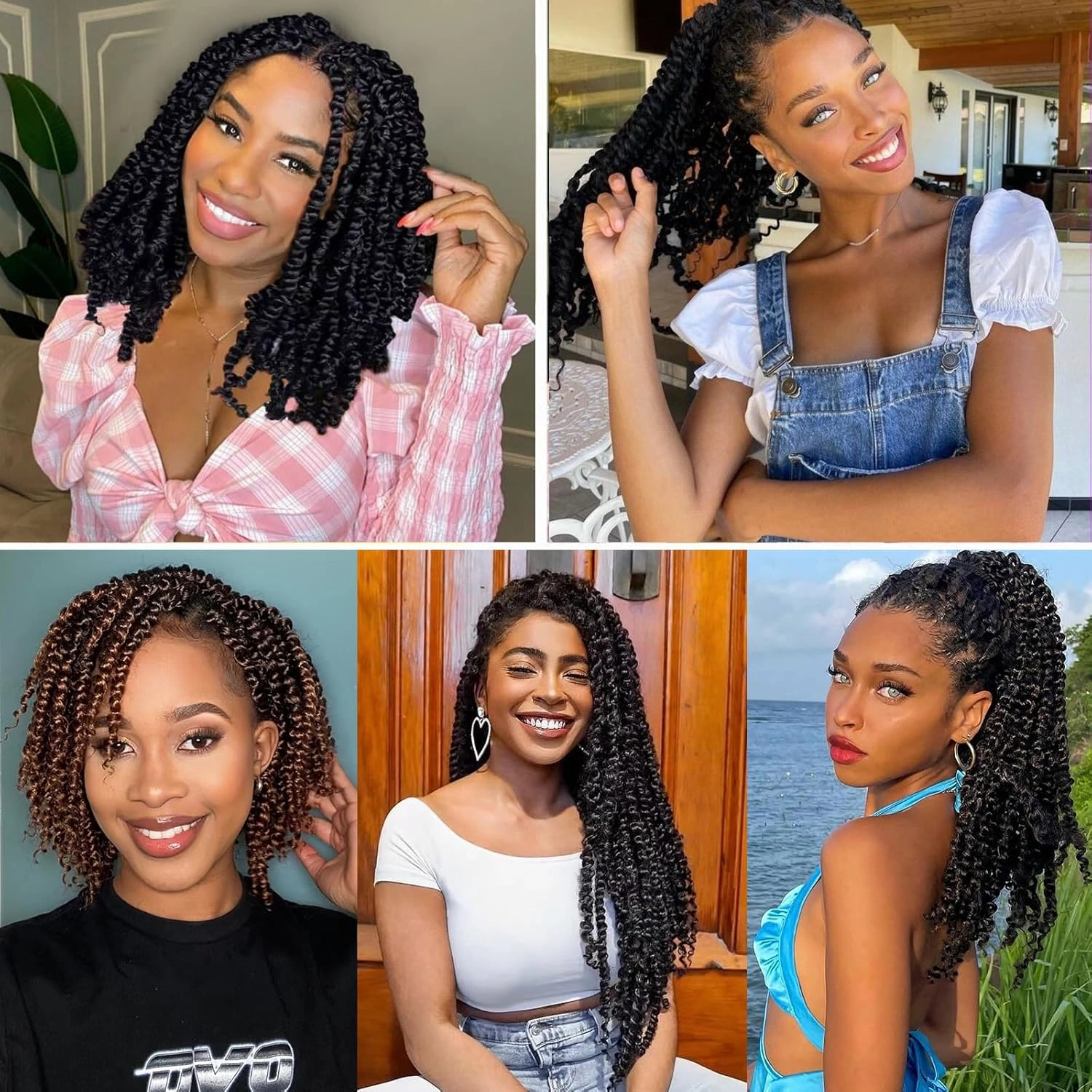 9 Packs Passion Twist Crochet Hair 10 Inch Pre-twisted Passion Twist Hair Pre Looped Crochet Passion Twist Hair Bohemian Short Passion Twist Crochet Braids Hair for Women Girls and Kids (10Inch,1#)