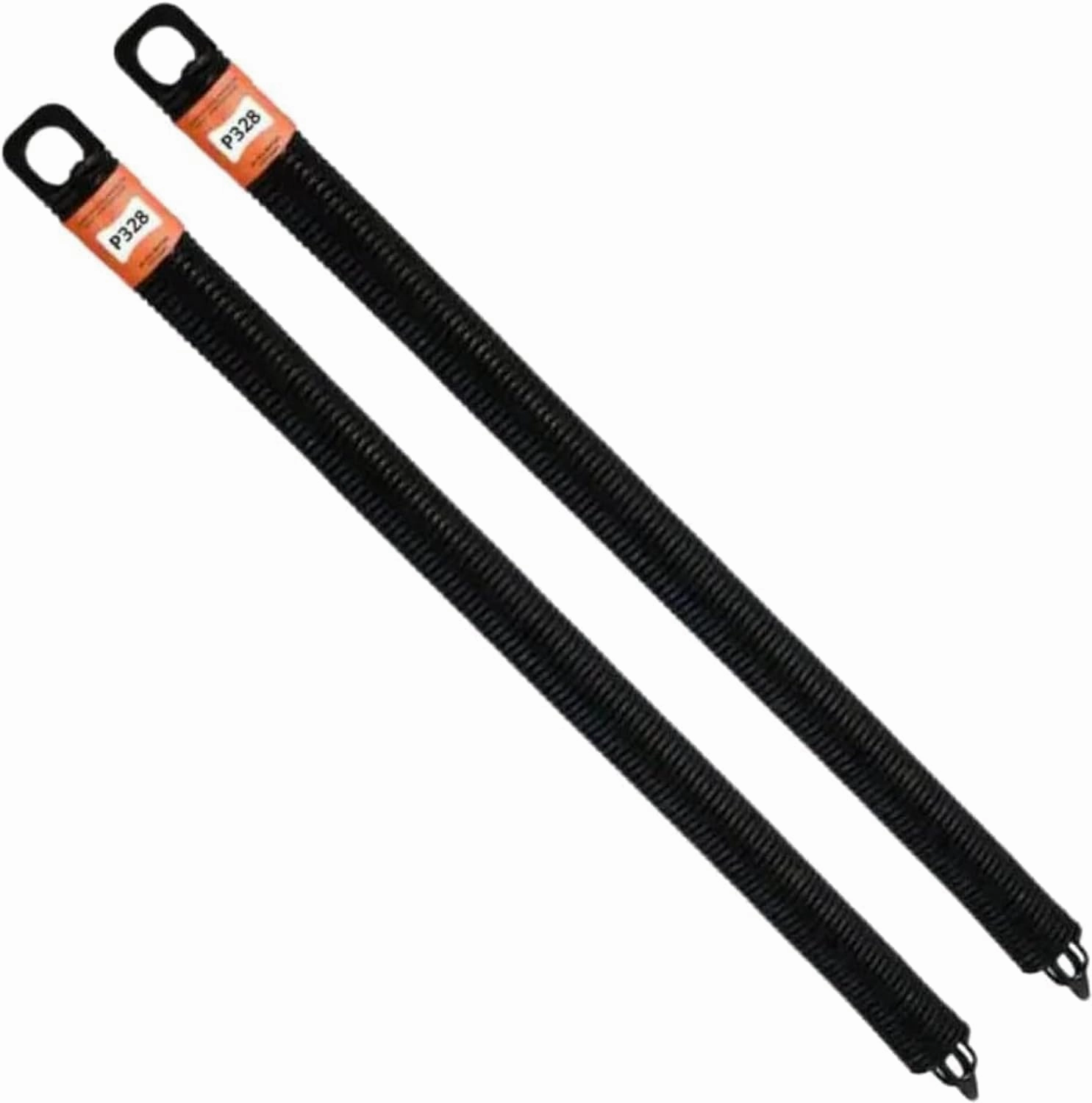 (P328) 28 in. Plug-End Extension Spring (0.244 in. No. 3 Wire) | Fix and Replace Garage Door Plug End Extension Springs Hardware Repair | Carbon Steel (1 Pair)