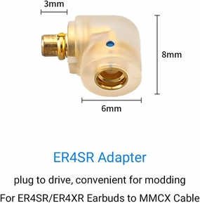 A Pair MMCX Cable Connector Adapter ER4P to MMCX Suitable for MMCX Cable Connected Etymotic ER4SR ER4XR ER3XR ER3SE ER2XR ER2SE Earphone Transparent Etymotic Series Earphone Connector (Transparent)