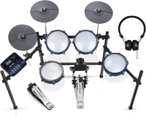 ACE-301 Electric Drum Sets for Beginners with Quite Mesh Pads, 2 Cymbals w/Choke, 15 10 Drum Kits and 329 Sounds, USB MIDI, Recording Function (5 Pads, 3 Cymbals)