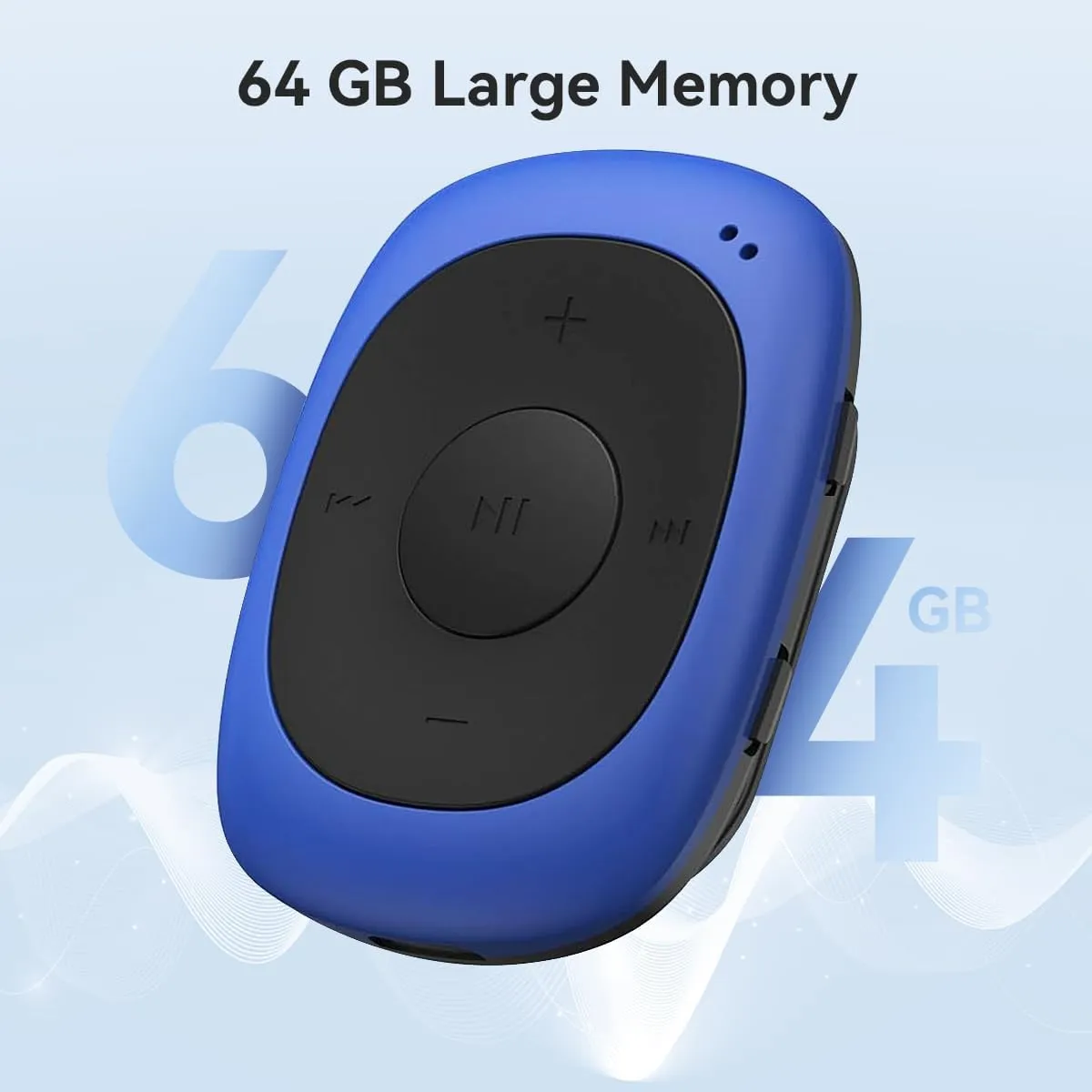 AGPTEK 64GB Clip MP3 Player with FM Shuffle, Portable Music Player with Sweatproof Silicone Case for Sports