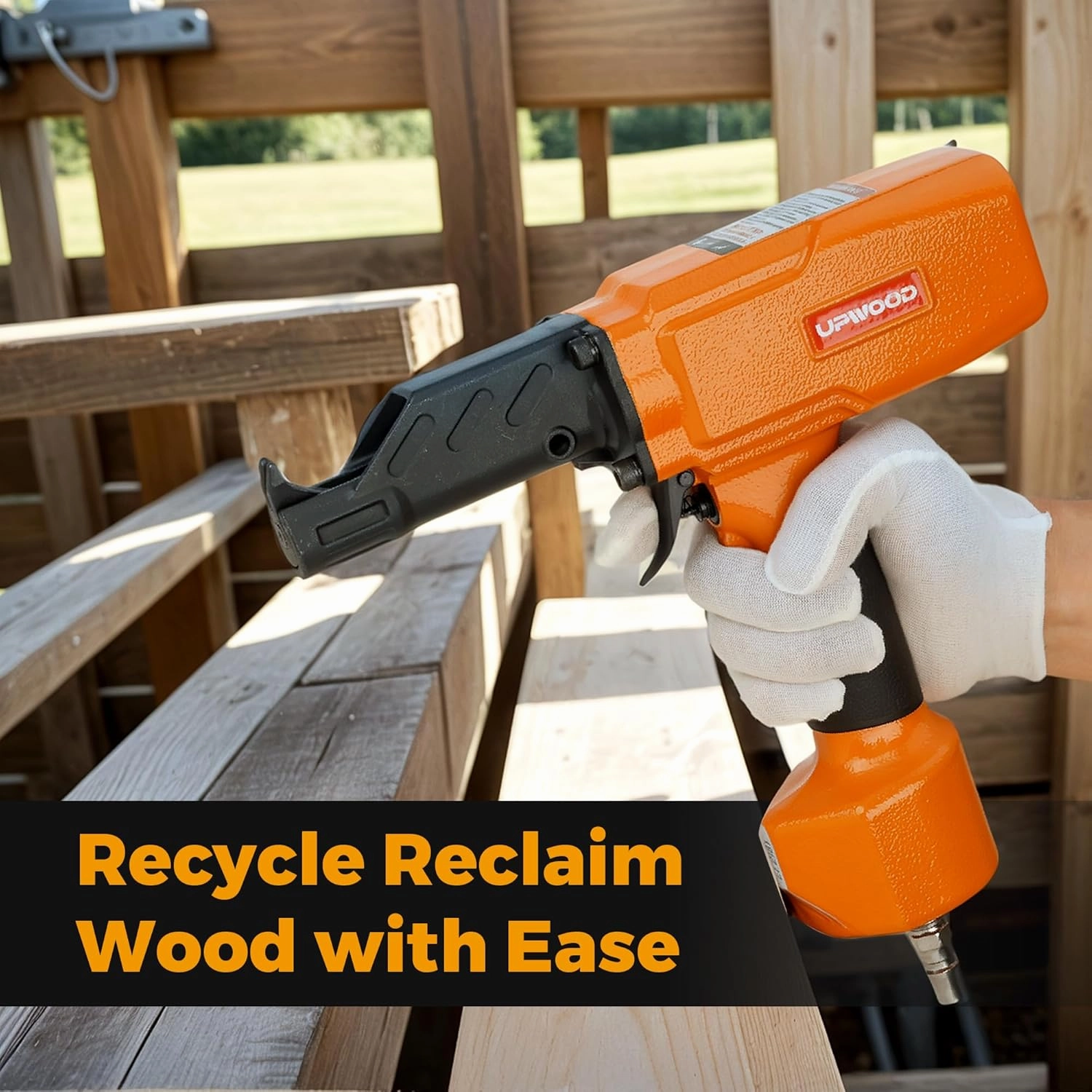Air Nail Puller Nail Remover Pneumatic Denailer Tool for Recycled Wood Fence Pallet (Ideal for soft or medium-hard woods)