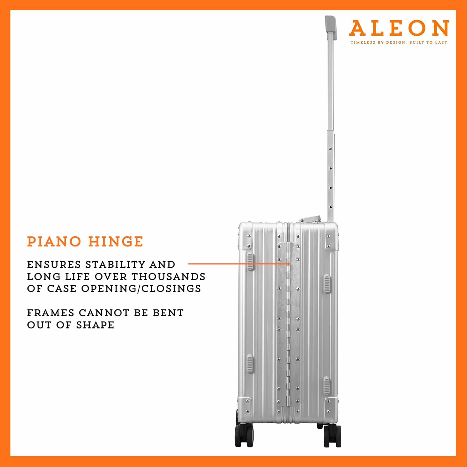 Aleon Lightweight Aluminum Carry-On Luggage - Hardside Carry-On Suitcase, TSA Approved, Hard Shell Suitcase for Travel, Airline Approved 21 Inch Hard Spinner Wheels Luggage (Platinum)