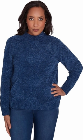 Alfred Dunner Classic Pattern Soft Turtleneck Sweater