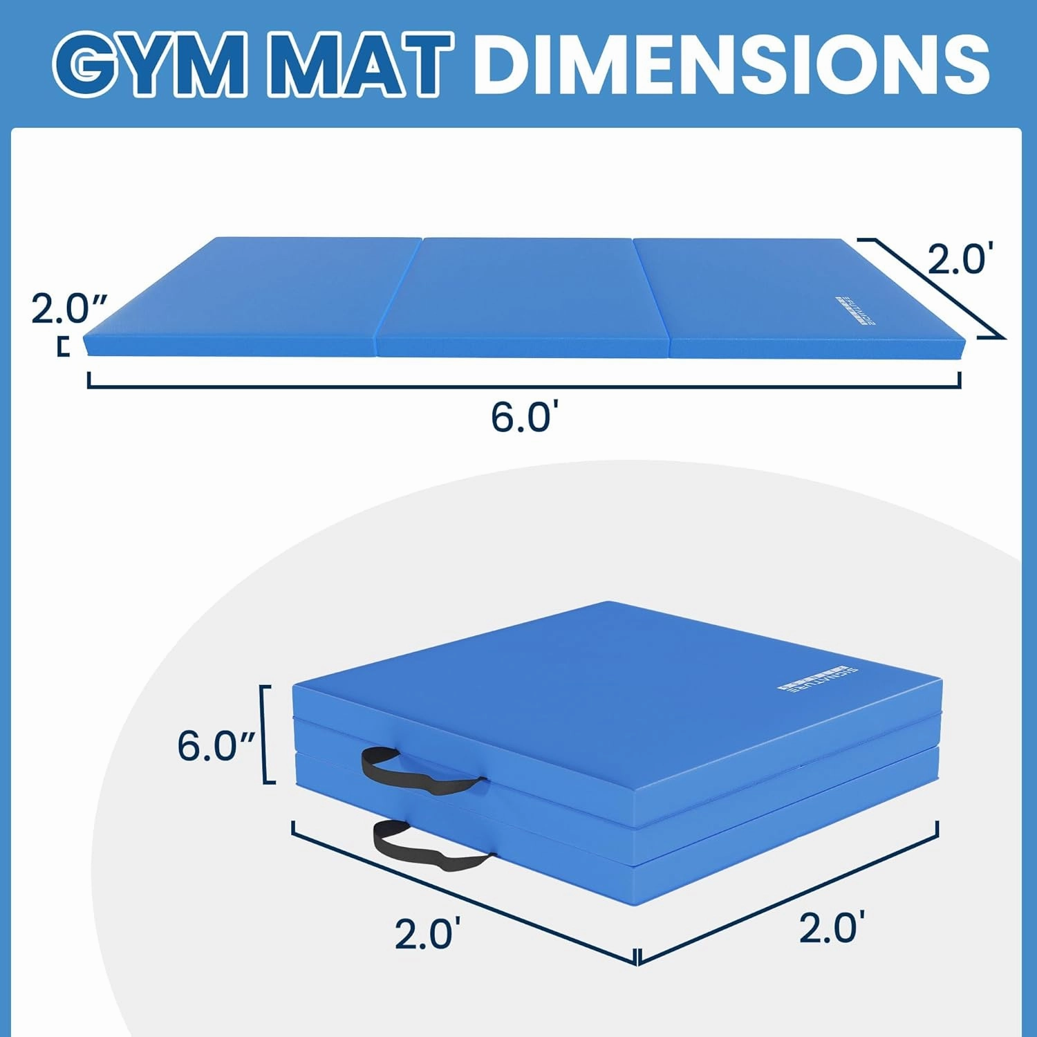 All Purpose Extra Thick High Density Anti Tear Gymnastics Gym Folding Exercise Aerobics Mats, Multiple Sizes and Colors Available