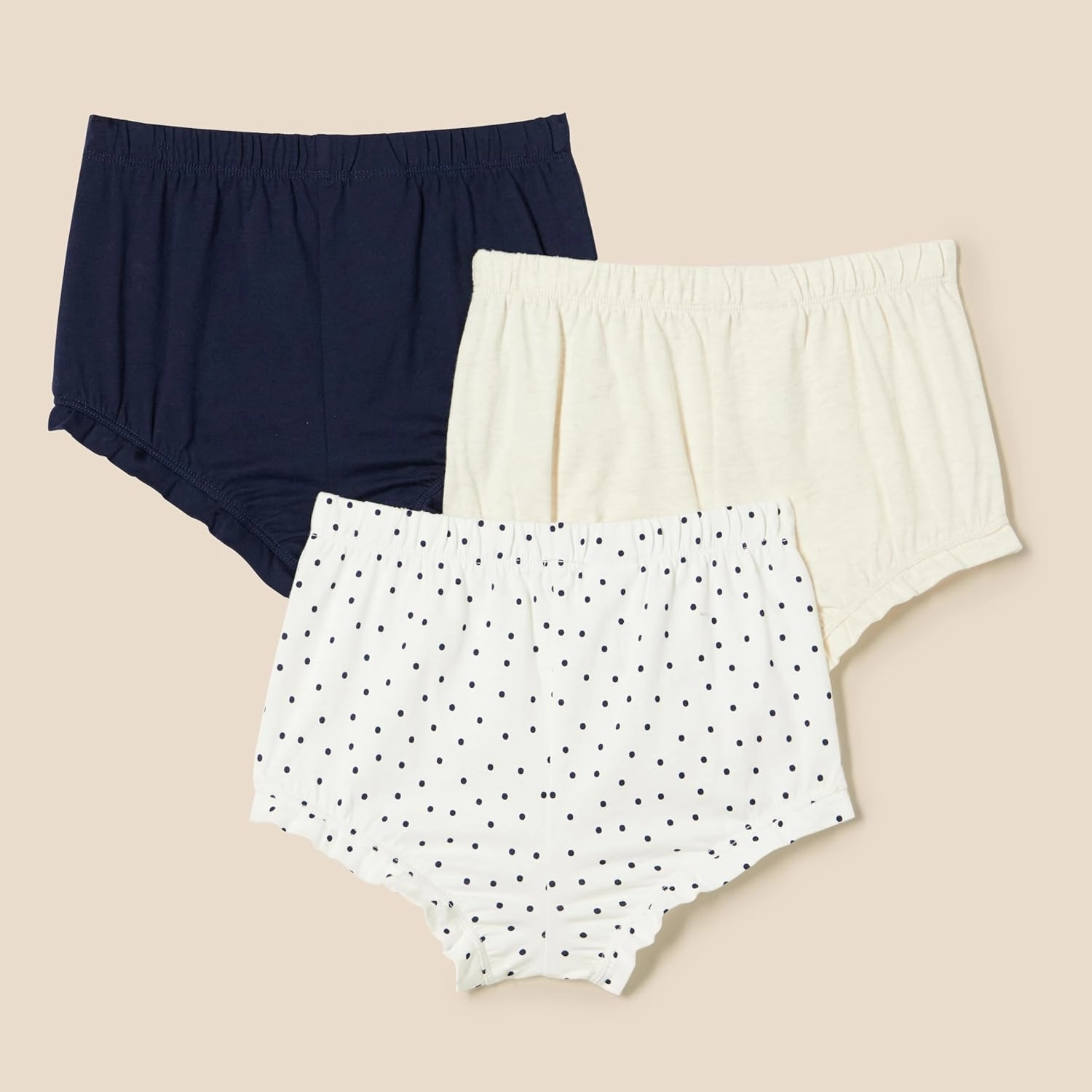 Amazon Essentials Toddlers and Baby Girls' Cotton Bloomer Shorts, Pack of 3