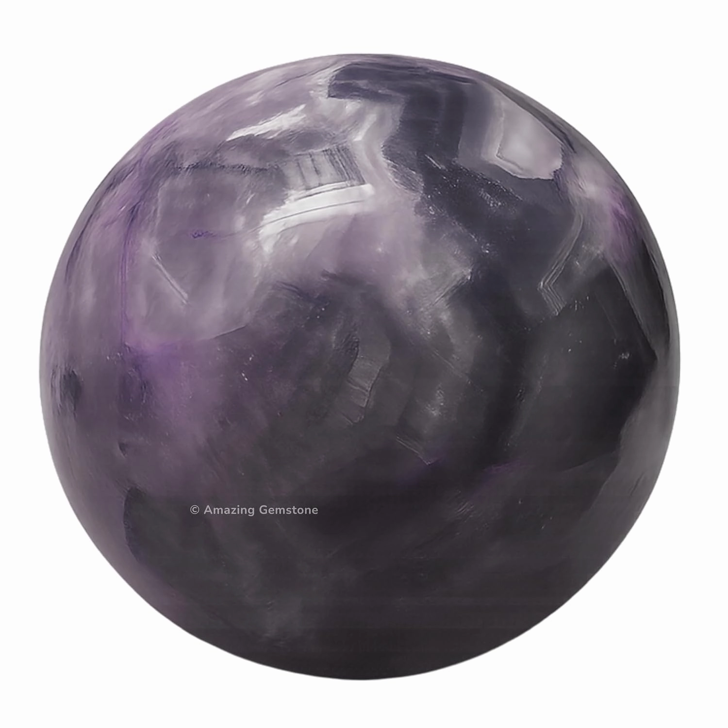 Amethyst Chevron Crystal Ball with Stand - 2" Inches Crystal Sphere Meditation Balls for Witchcraft and Decorative Balls