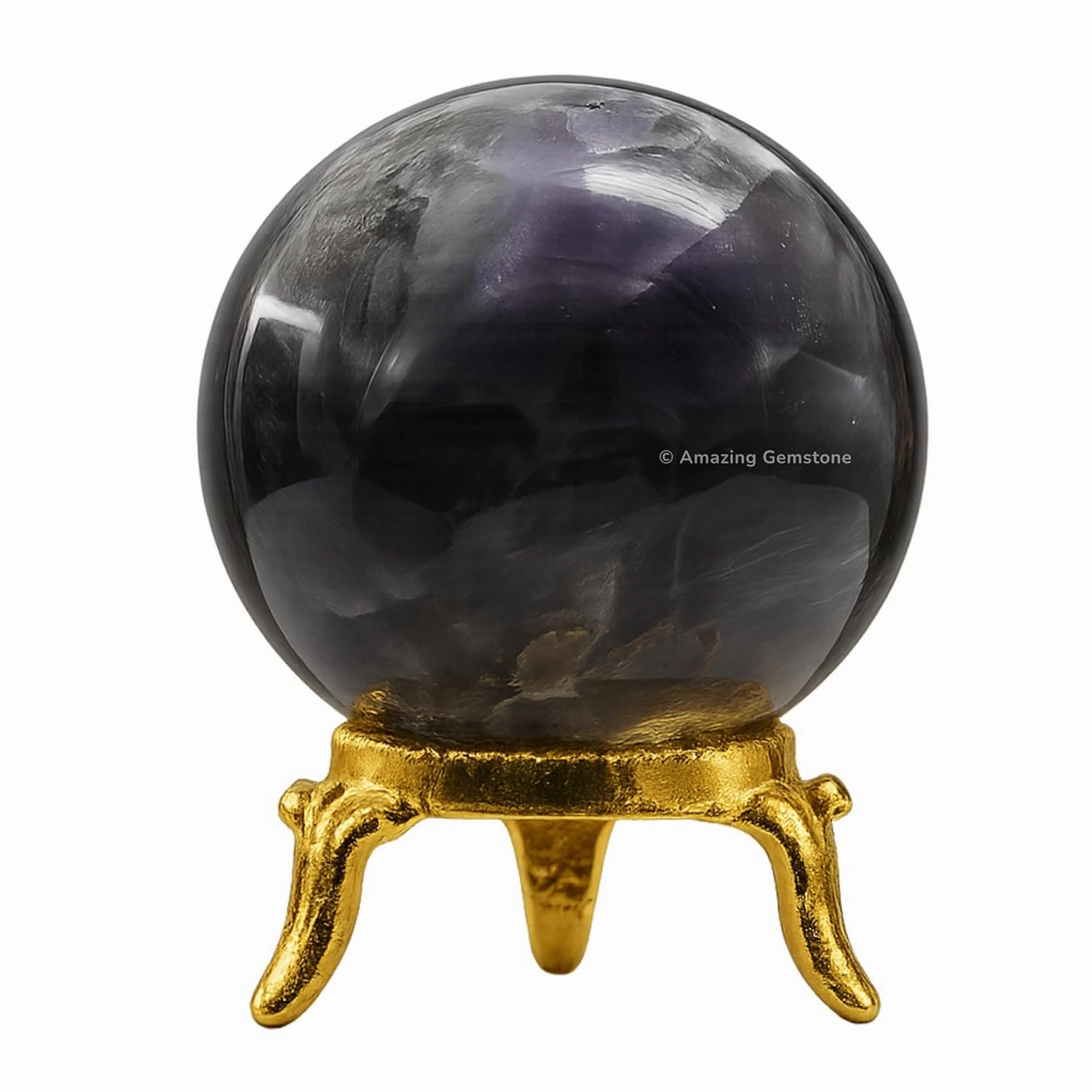 Amethyst Chevron Crystal Ball with Stand - 2" Inches Crystal Sphere Meditation Balls for Witchcraft and Decorative Balls