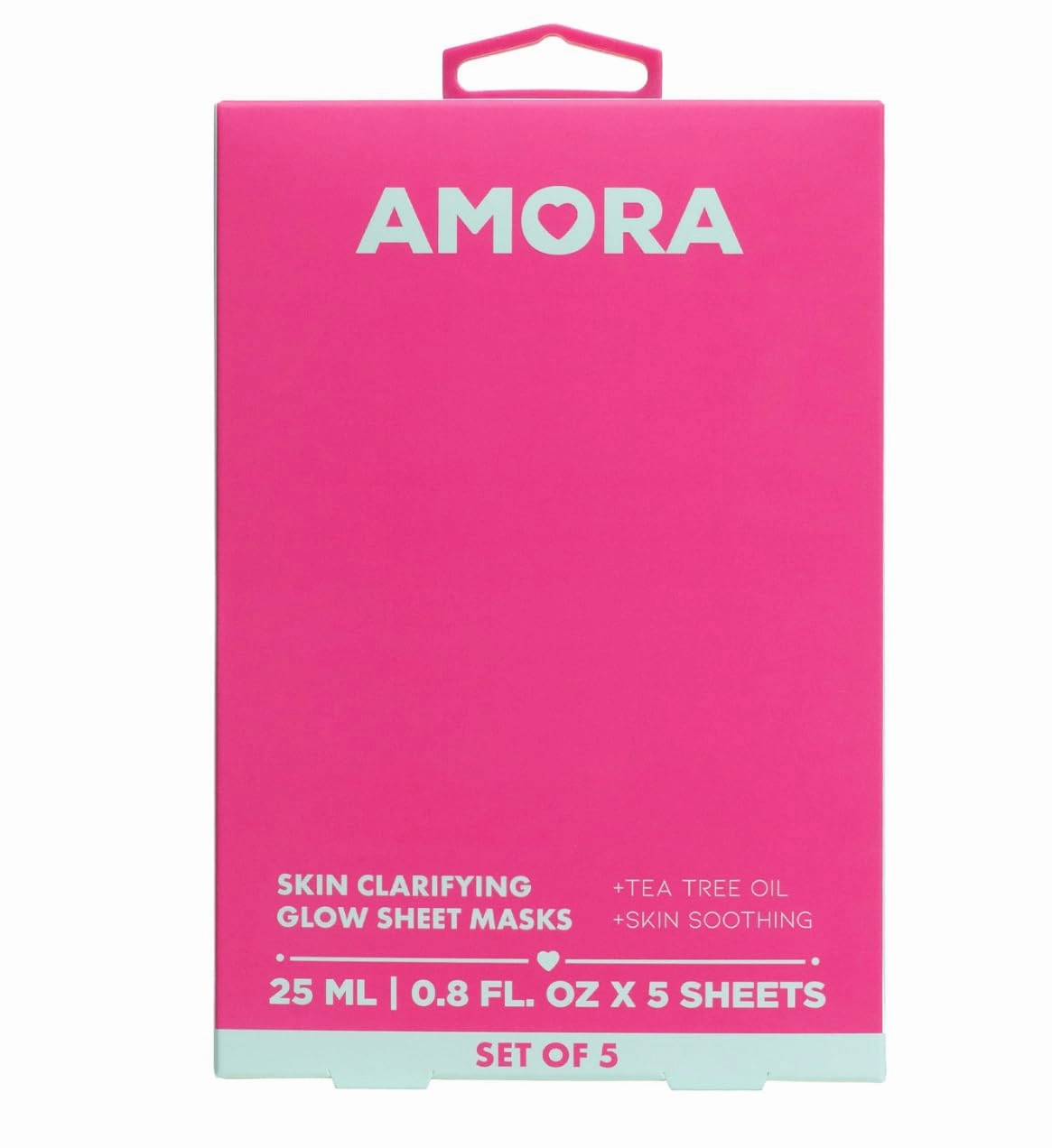 Amora Skin Clarifying Glow Sheet Masks Set Of 5 (0.8 Fl.Oz)