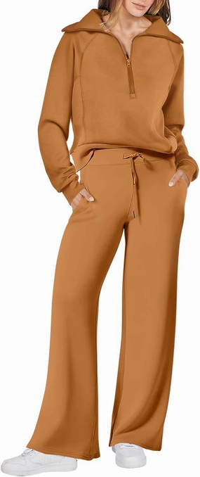 ANRABESS Women 2 Piece Outfits Sweatsuit Oversized Sweatshirt Sweatpants Tracksuit Sweat Lounge Matching Set 2025 Fall Trendy
