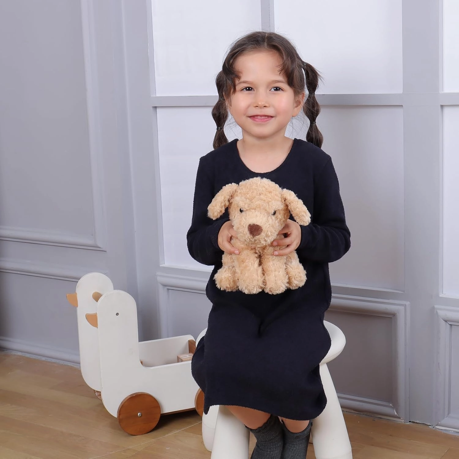 Apricot Lamb Vid Puppy Stuffed Animals for Kids, Soft Cute Plush Toys for Baby Girl and Boy, Fluffy Vid Puppy 7.9 Inches