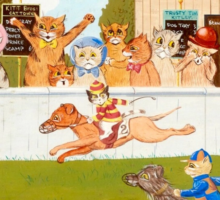 Artifact Puzzles - Louis Wain Cat Town Races Wooden Jigsaw Puzzle