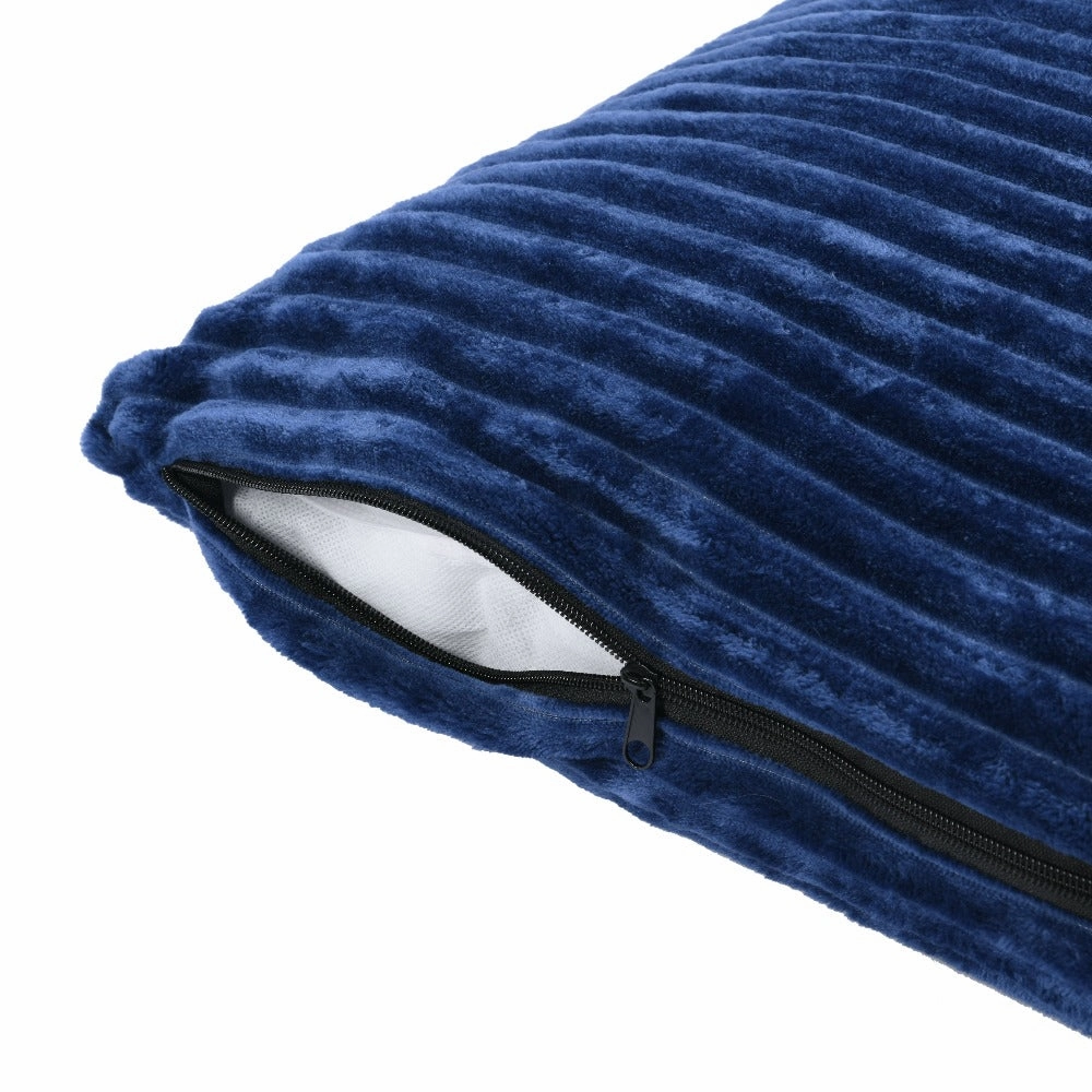Ascher Plush Corduroy Square Pet Nest Bed - Navy